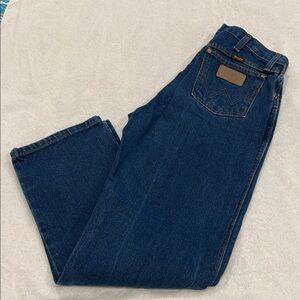 Wrangler Blue Straight Jeans Classic Denim Style